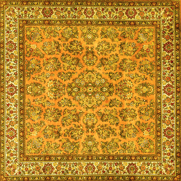 Square Persian Yellow Traditional Rug, tr3488yw