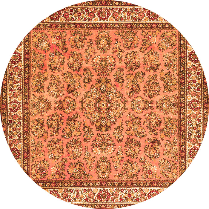 Square Persian Orange Traditional Rug, tr3488org