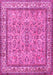 Machine Washable Persian Pink Traditional Rug, wshtr3488pnk