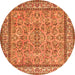 Machine Washable Persian Orange Traditional Area Rugs, wshtr3488org