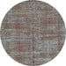 Round Persian Light Blue Traditional Rug, tr3489lblu