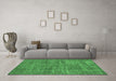 Machine Washable Persian Emerald Green Traditional Area Rugs in a Living Room,, wshtr3489emgrn