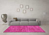 Machine Washable Persian Pink Traditional Rug, wshtr3489pnk