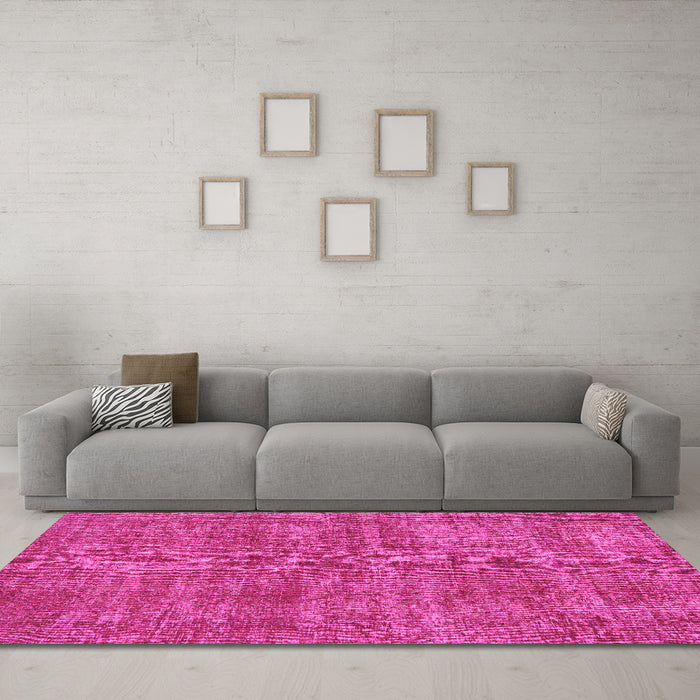 Machine Washable Persian Pink Traditional Rug in a Living Room, wshtr3489pnk