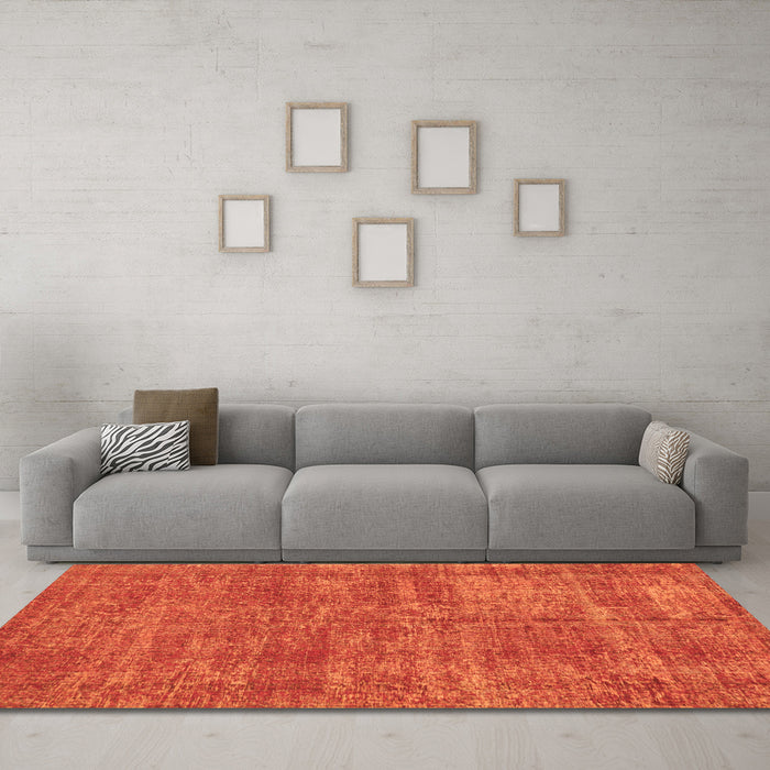 Machine Washable Persian Orange Traditional Area Rugs in a Living Room, wshtr3489org