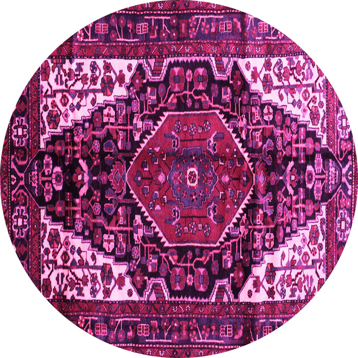 Round Persian Pink Traditional Rug, tr348pnk