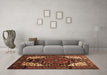 Machine Washable Persian Brown Traditional Rug in a Living Room,, wshtr348brn