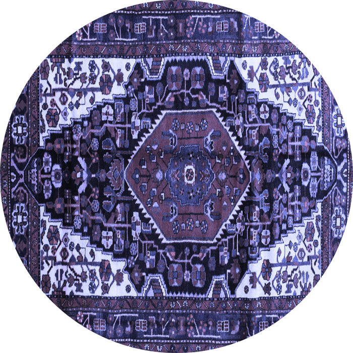 Round Persian Blue Traditional Rug, tr348blu