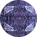 Round Persian Blue Traditional Rug, tr348blu