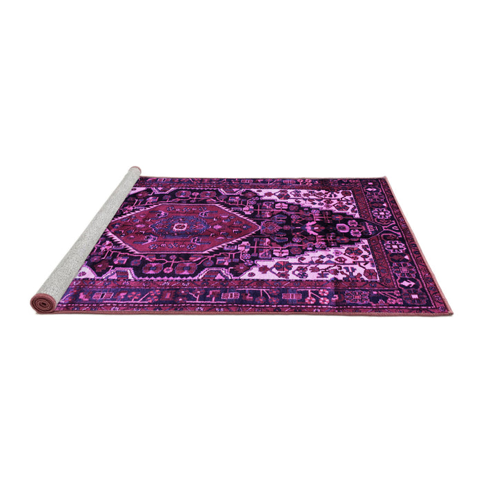 Sideview of Machine Washable Persian Purple Traditional Area Rugs, wshtr348pur