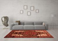 Machine Washable Persian Orange Traditional Rug, wshtr348org