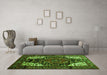 Machine Washable Persian Green Traditional Area Rugs in a Living Room,, wshtr348grn