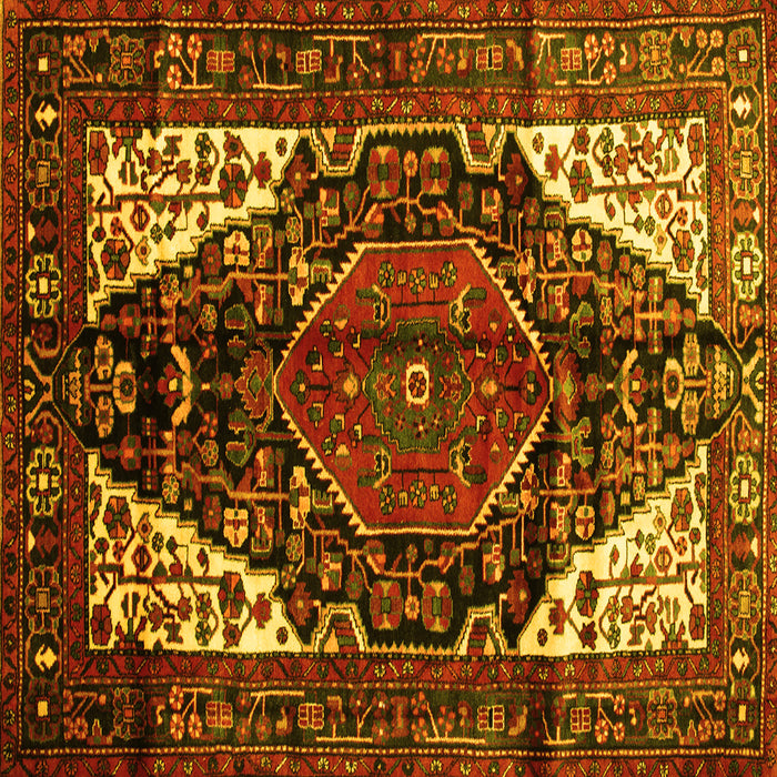 Square Persian Yellow Traditional Rug, tr348yw