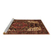 Sideview of Machine Washable Persian Brown Traditional Rug, wshtr348brn