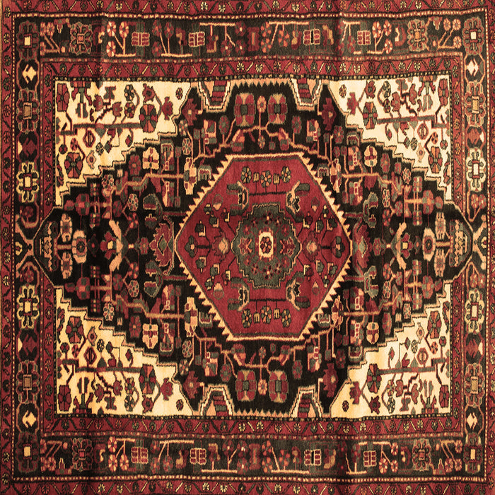 Square Persian Brown Traditional Rug, tr348brn