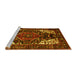 Sideview of Machine Washable Persian Yellow Traditional Rug, wshtr348yw