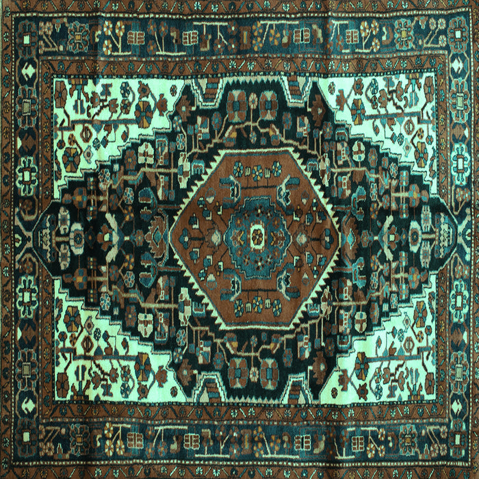 Square Persian Turquoise Traditional Rug, tr348turq