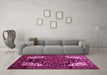 Machine Washable Persian Pink Traditional Rug in a Living Room, wshtr348pnk