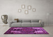 Machine Washable Persian Purple Traditional Area Rugs in a Living Room, wshtr348pur