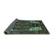 Sideview of Persian Turquoise Traditional Rug, tr348turq