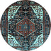 Round Persian Light Blue Traditional Rug, tr348lblu