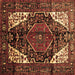 Square Machine Washable Persian Brown Traditional Rug, wshtr348brn