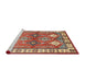 Sideview of Machine Washable Traditional Brown Green Rug, wshtr349