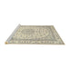 Sideview of Machine Washable Traditional Vanilla Gold Rug, wshtr3490