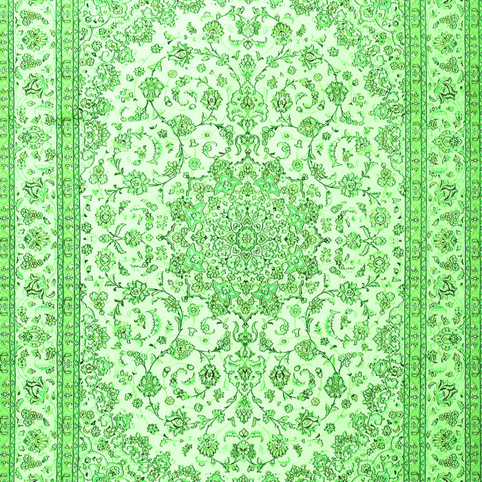 Serging Thickness of Machine Washable Medallion Green Traditional Area Rugs, wshtr3490grn