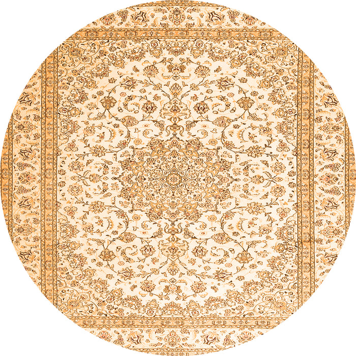 Machine Washable Medallion Orange Traditional Area Rugs, wshtr3490org