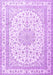 Machine Washable Medallion Purple Traditional Area Rugs, wshtr3490pur