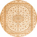 Square Medallion Orange Traditional Rug, tr3490org