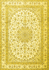 Medallion Yellow Traditional Rug, tr3490yw