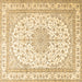 Square Medallion Brown Traditional Rug, tr3490brn