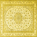 Square Medallion Yellow Traditional Rug, tr3490yw