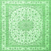 Square Medallion Emerald Green Traditional Rug, tr3490emgrn