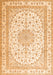 Serging Thickness of Machine Washable Medallion Orange Traditional Area Rugs, wshtr3490org