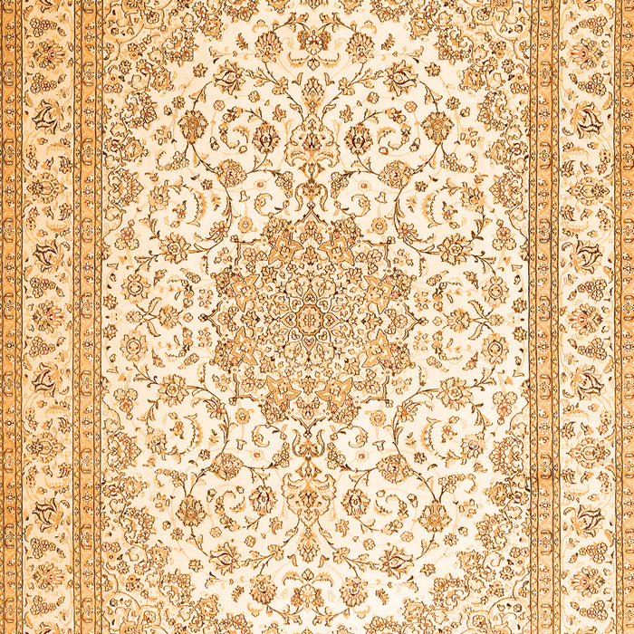 Serging Thickness of Machine Washable Medallion Orange Traditional Area Rugs, wshtr3490org