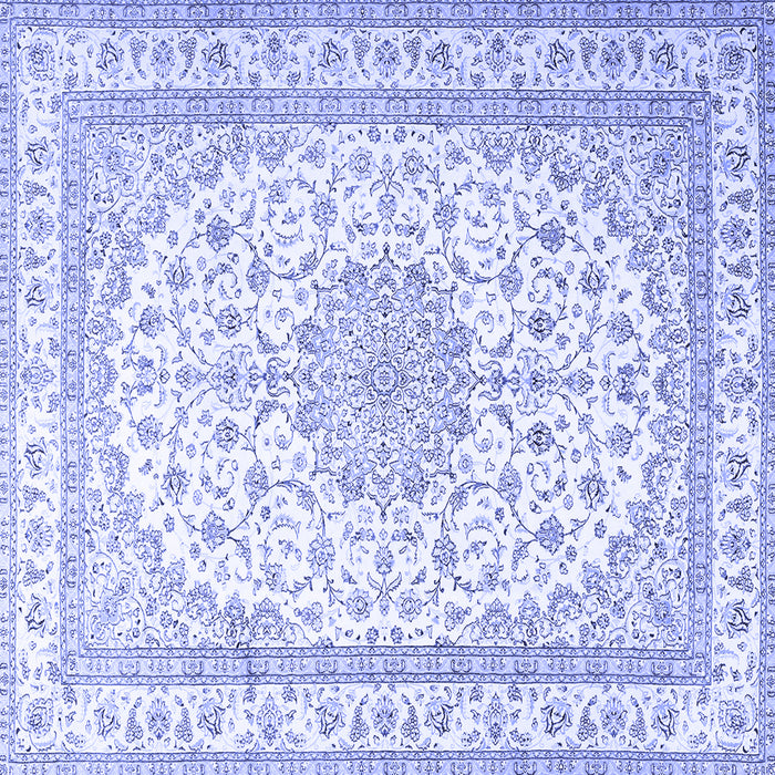Square Medallion Blue Traditional Rug, tr3490blu