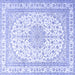 Square Medallion Blue Traditional Rug, tr3490blu