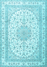 Medallion Light Blue Traditional Rug, tr3490lblu