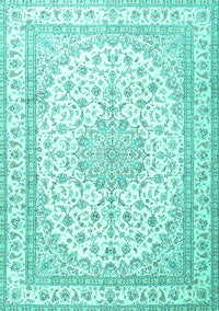 Medallion Turquoise Traditional Rug, tr3490turq