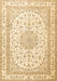 Machine Washable Medallion Brown Traditional Rug, wshtr3490brn