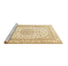 Sideview of Machine Washable Medallion Brown Traditional Rug, wshtr3490brn