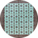 Round Machine Washable Persian Light Blue Traditional Rug, wshtr3491lblu