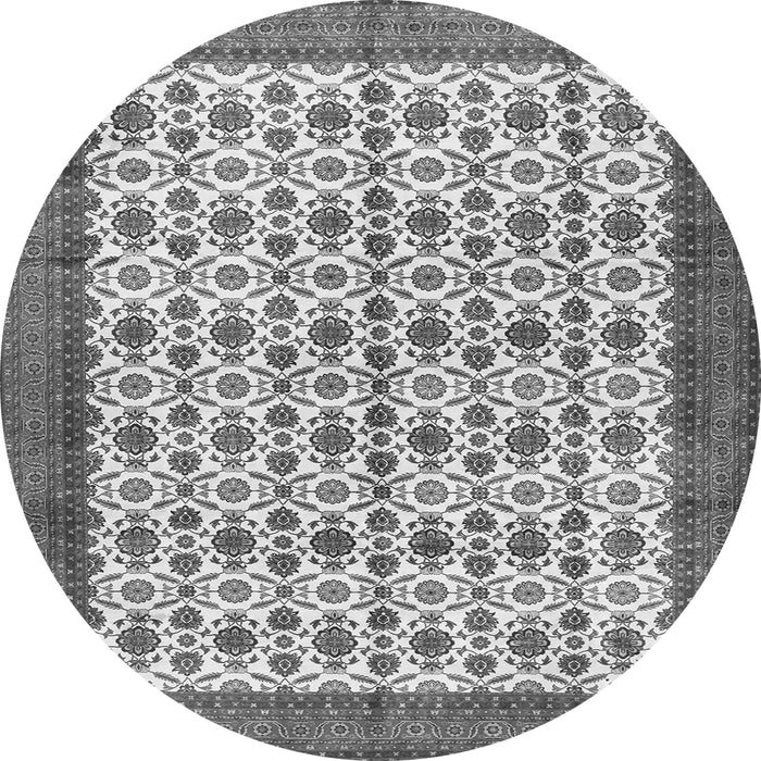 Machine Washable Persian Gray Traditional Rug, wshtr3491gry