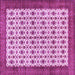 Square Persian Purple Traditional Rug, tr3491pur