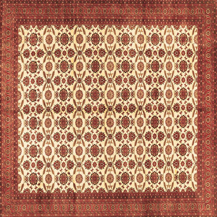 Square Persian Brown Traditional Rug, tr3491brn