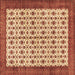 Square Persian Brown Traditional Rug, tr3491brn