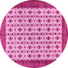 Round Persian Pink Traditional Rug, tr3491pnk